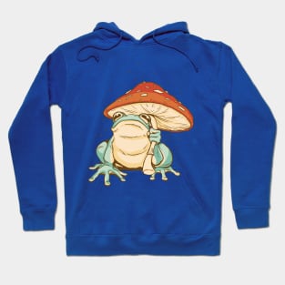 Cottagecore Aesthetic Mushrooms and Frog Hoodie